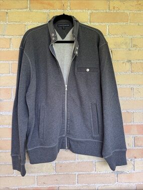 Tommy Hilfiger Men’s Dark Charcoal Zip-Up Sweatershirt Jacket